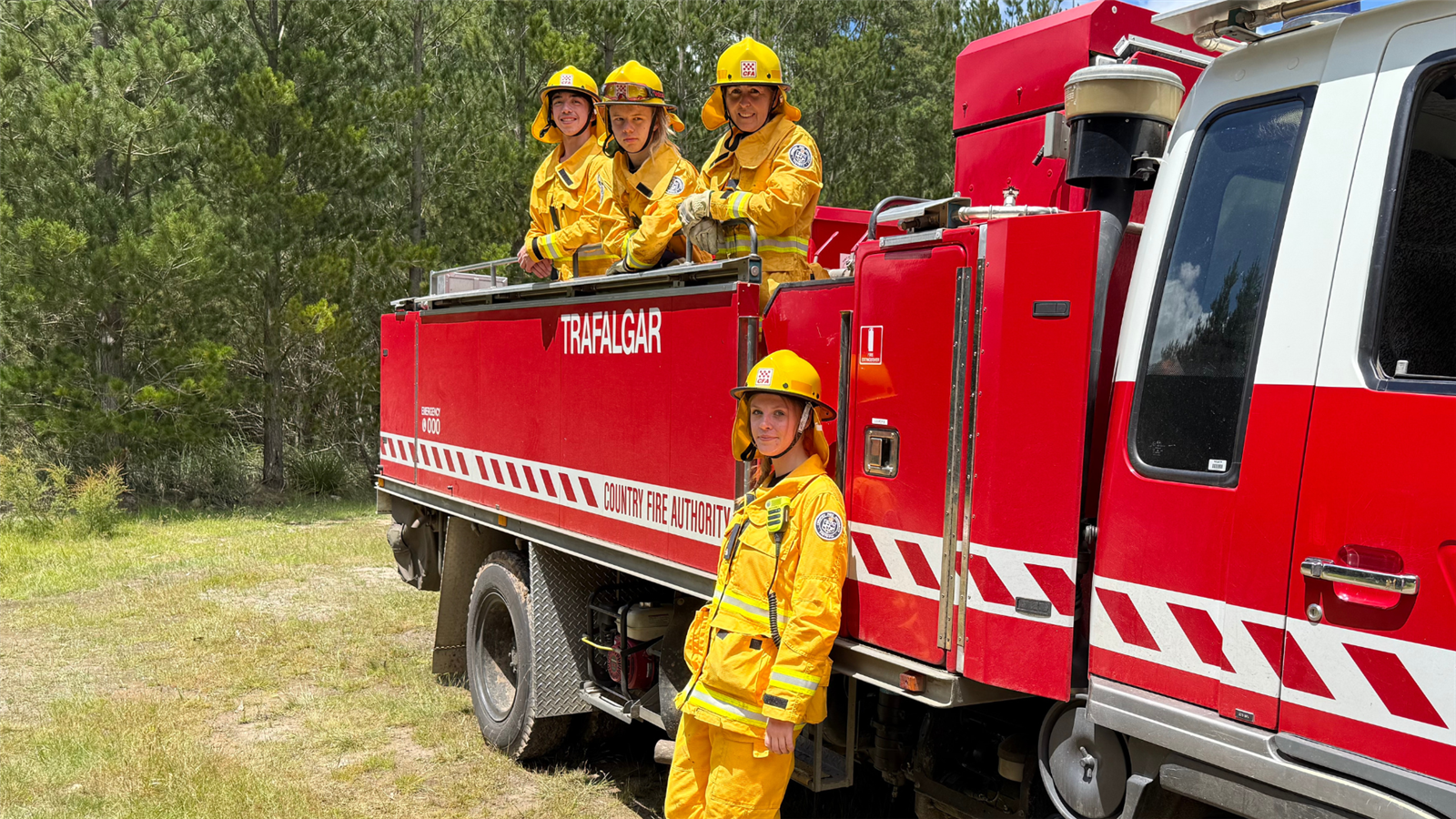 Chloe Neate (standing), Tyler Edwards, Lincoln Graham and Karen Allatt.